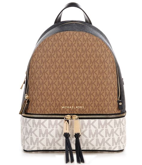 michael kors rhea medium logo tape backpack|Michael Kors rhea zip backpack.